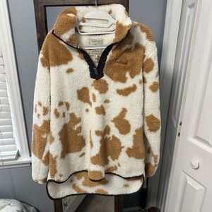 Simply Southern Cow-Print Quarter-Zip